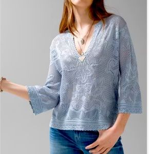 WHBM blue 3/4 sleeves Top size XS S